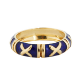 Bague Or Jaune - Émaille Bleu
