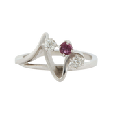 Bague Or blanc - Rubis et Diamant