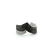 Bague Or blanc - diamants Noir et blanc
