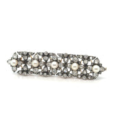 Broche Époque Napoleon III - Diamants et perles de Culture