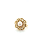 Bague Vintage Or jaune et perle de culture