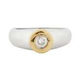 Bague Deux Ors et Diamant
