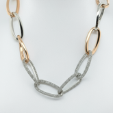 Collier Chaîne d’Ancre - Or blanc, Or rose et Diamants