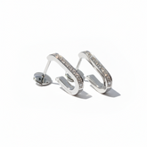 DINH VAN - Boucles d’oreilles Maillon - Moyen Modèle - Or blanc et Diamants