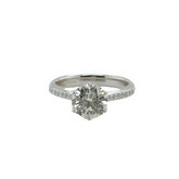 Solitaire Or blanc - Diamant 2,02 carats - Certifié HRD