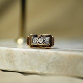 Bague Tank Or Rose et Diamants