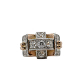 Bague Tank - Or jaune et Platine - Diamants 2 carats