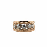 Bague Vintage Or Rose et Platine - Diamants