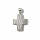 Pendentif Croix - Or Blanc et Diamants