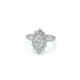 Bague Marquise - Or blanc et Diamants