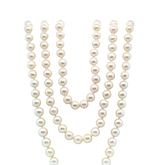 Collier Perles de culture- 3 rangs - Fermoir Or blanc