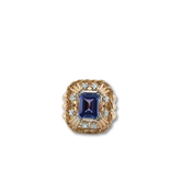 Bague vintage - Or Rose - Tanzanite et Diamants