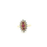 Bague Marquise Or jaune - Rubis et Diamants