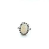 Bague Or blanc - Opale et Diamants