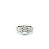 Bague Or Blanc - Diamants Baguette