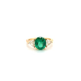 Bague Or jaune - Emeraude Brésil et Diamants