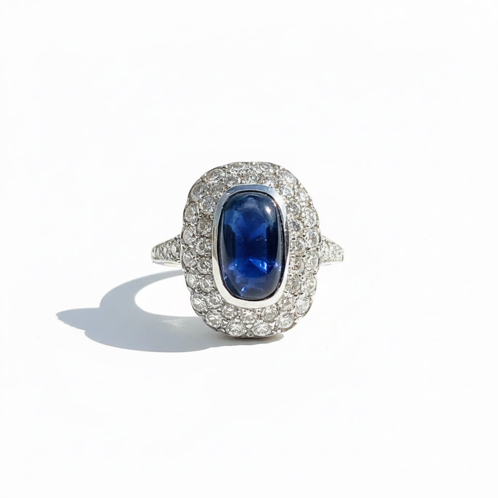 Pompadour Ring White Gold Sapphire and Diamonds – LA REGENCE
