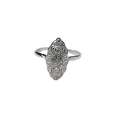 Art Déco - Bague Marquise - Or Blanc