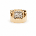 Bague Tank - Or rosé et Diamants