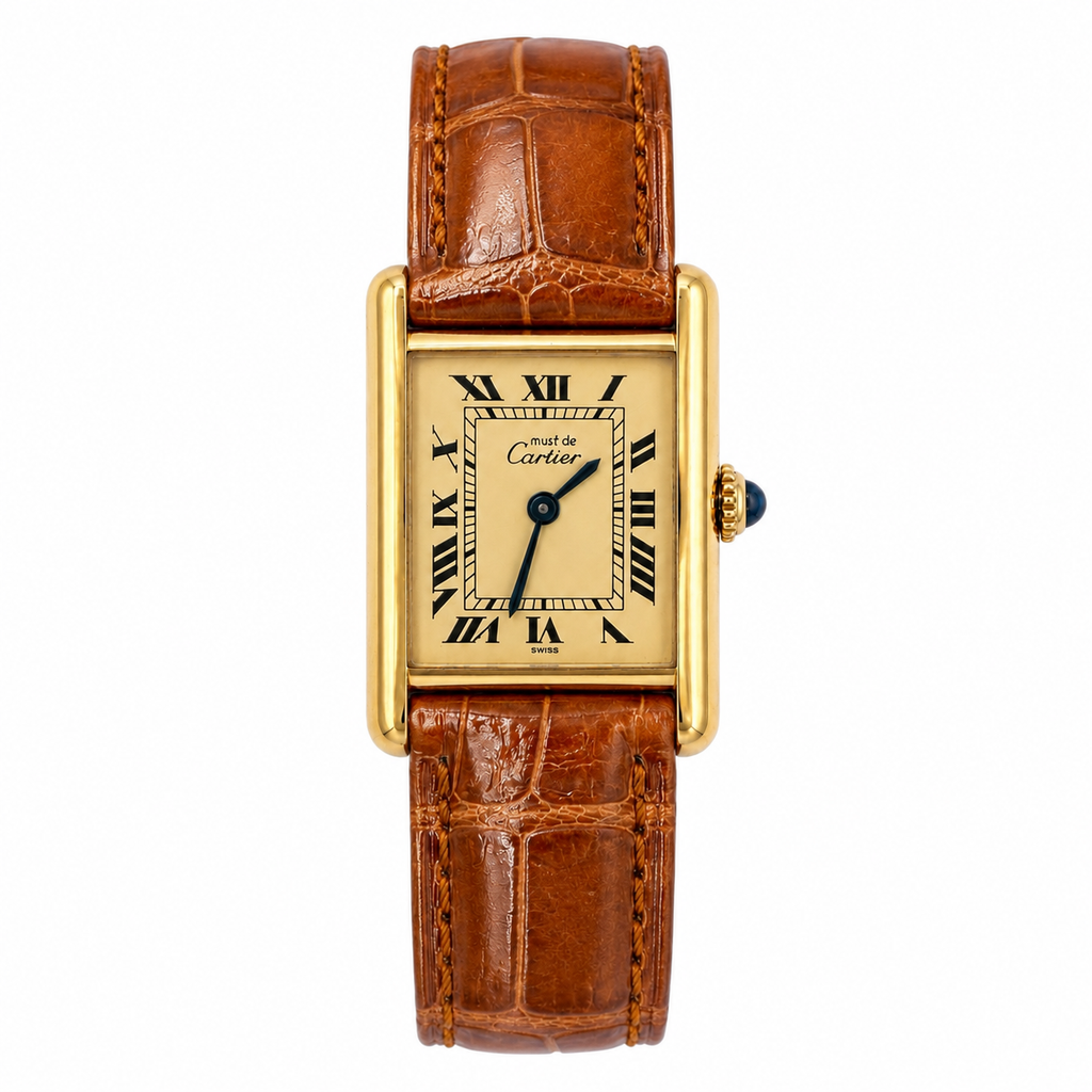 Cartier - Montre Tank Must - Argent - Plaqué Or