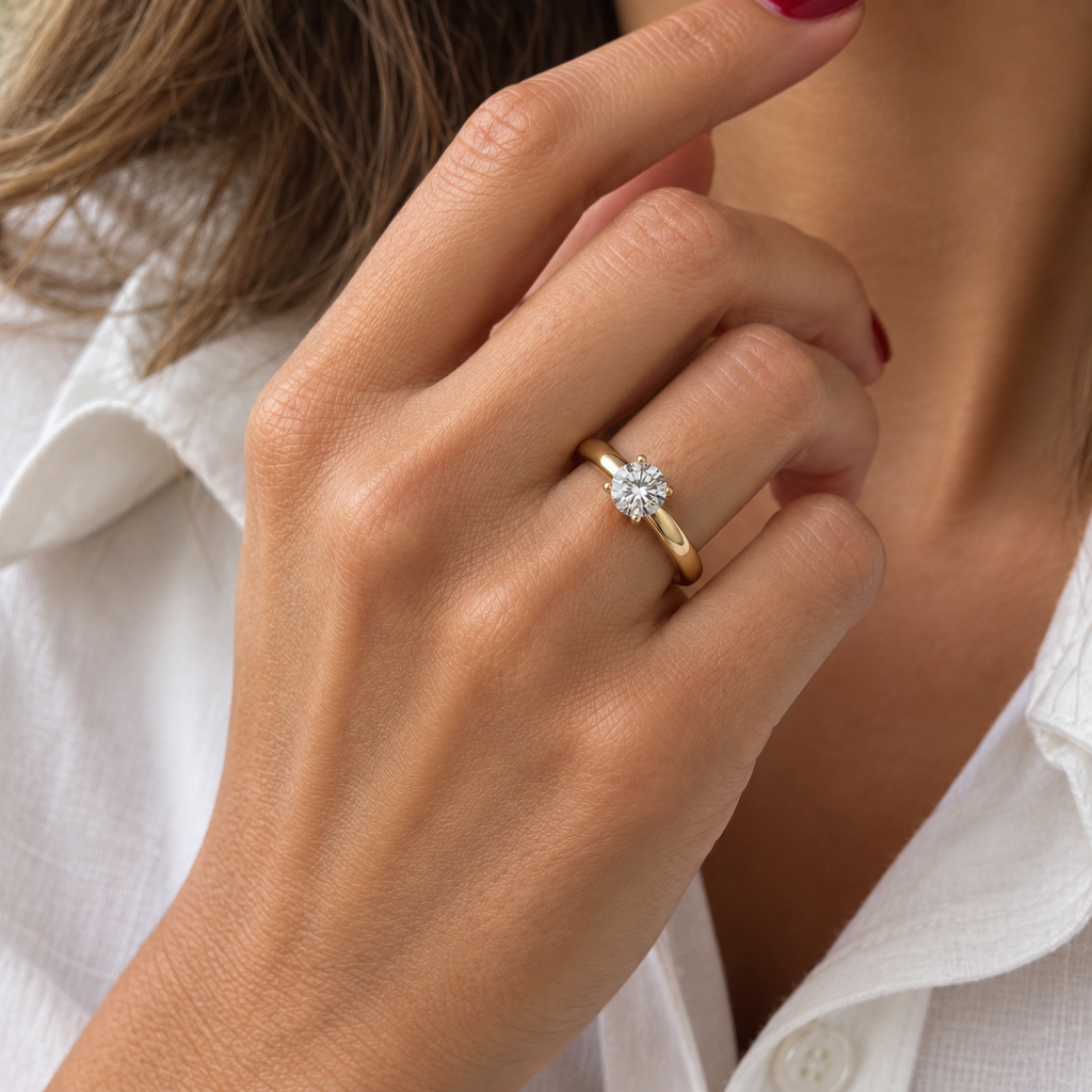 Bague Solitaire - Or jaune - Diamant 0,50 carats