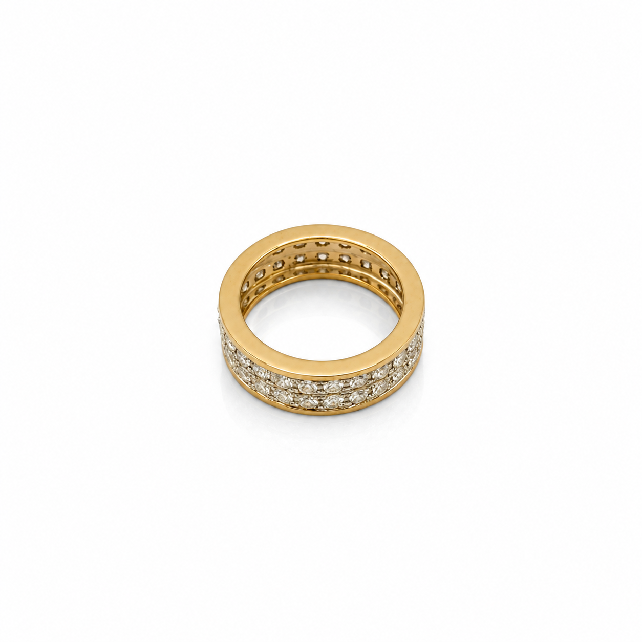 Bague Tour complet - Or jaune et Blanc - Diamants 2,20 cts