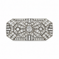 Broche Platine Art déco Diamants 4 carats