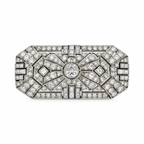 Broche Platine Art déco Diamants 4 carats