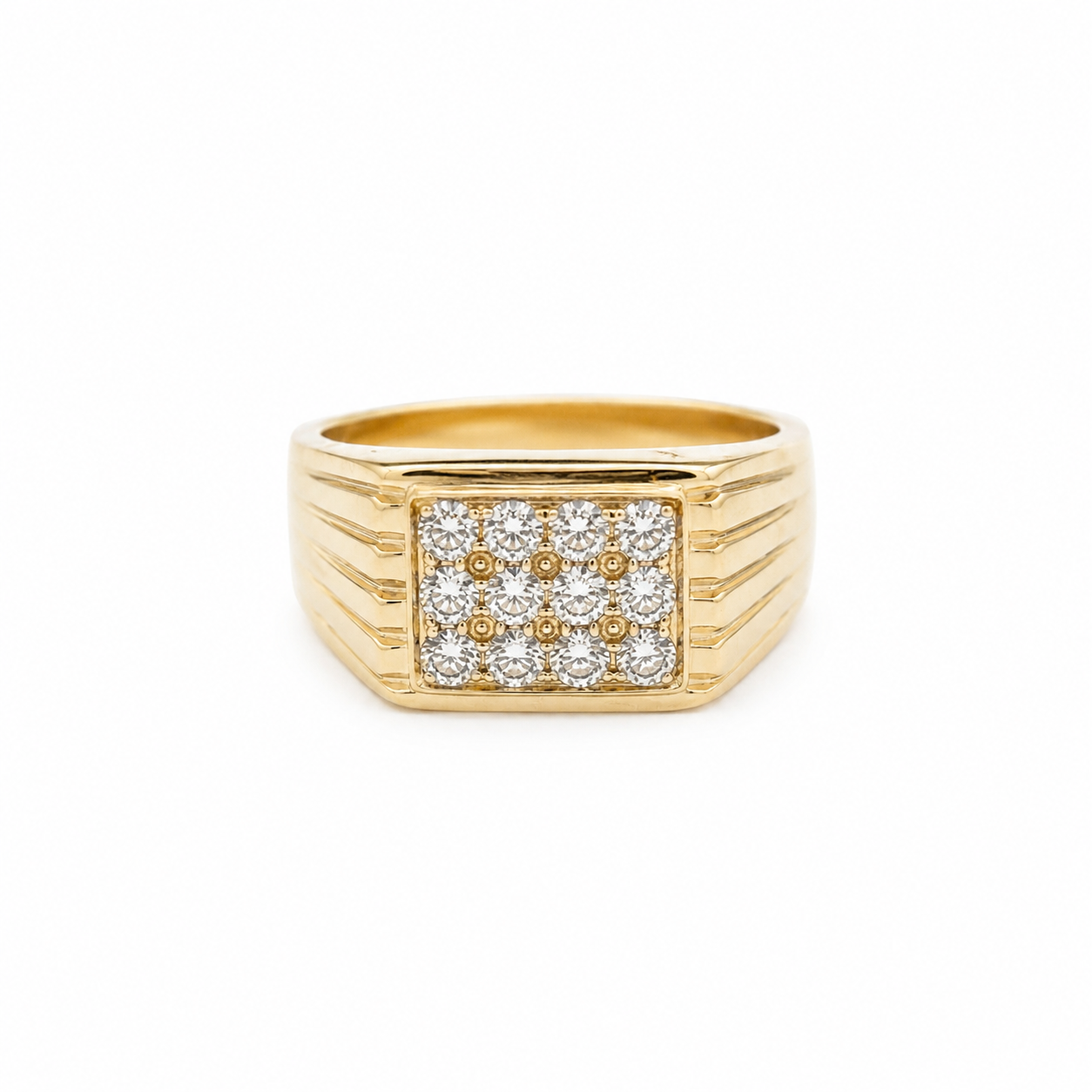 Chevalière - Or jaune et Diamants 0,40 carat