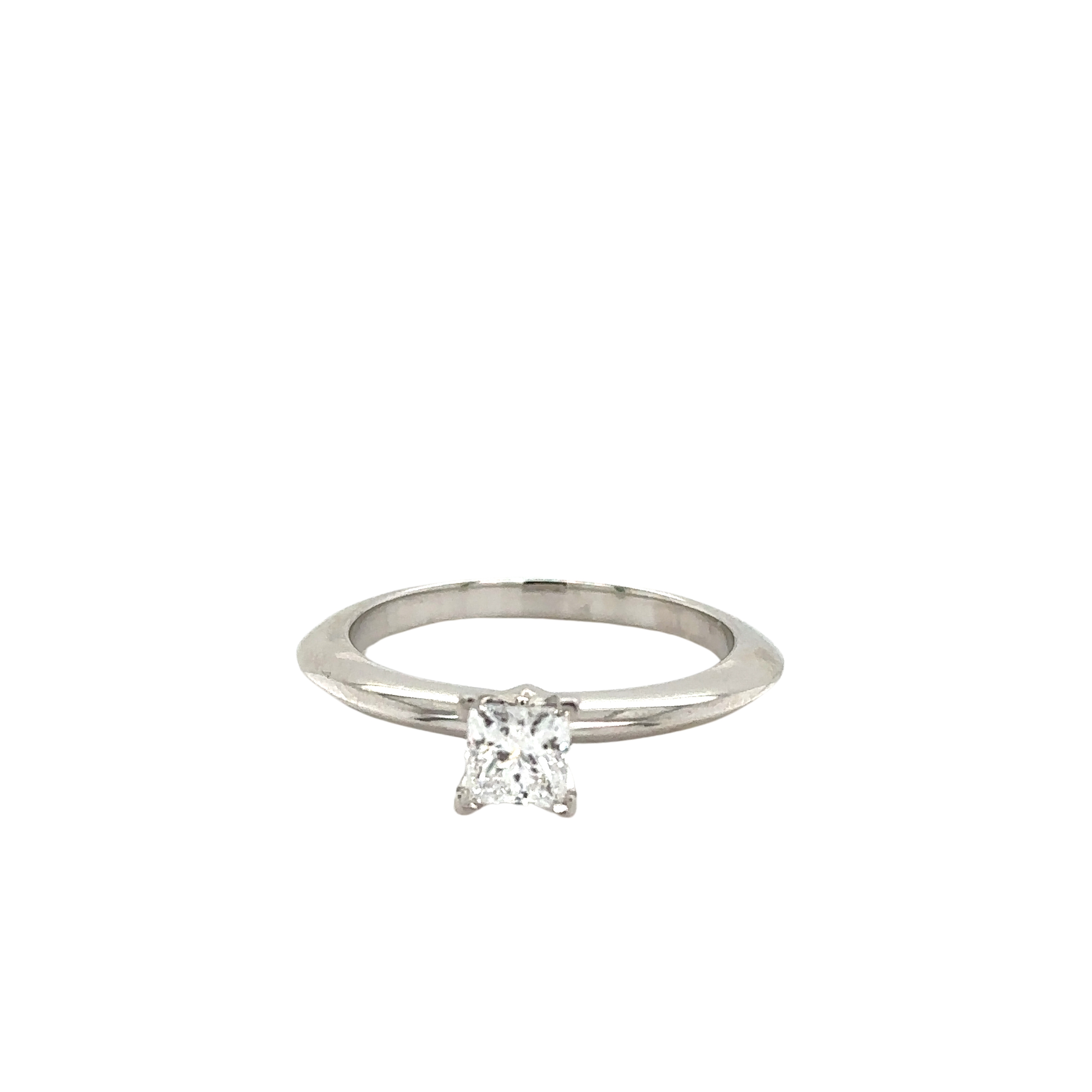 Tiffany And Co - Bague en platine - Diamant taille princesse