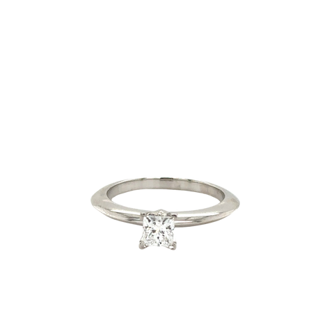 Tiffany And Co - Bague en platine - Diamant taille princesse