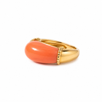 Bague Or jaune et Cabochon Corail