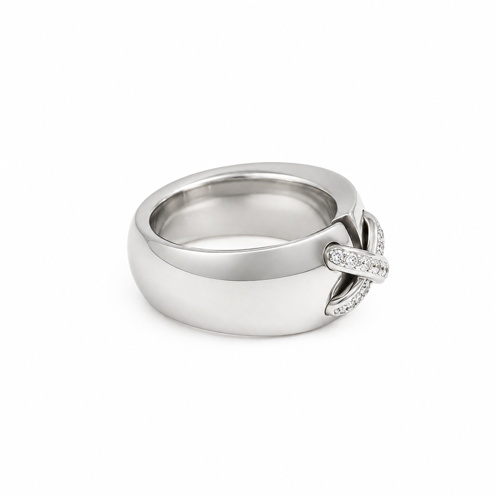 Chaumet - Double Link Ring in White Gold and Diamonds