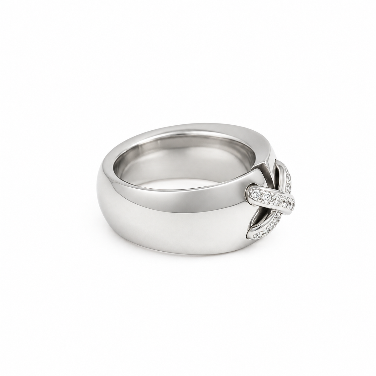 Chaumet - Double Link Ring in White Gold and Diamonds