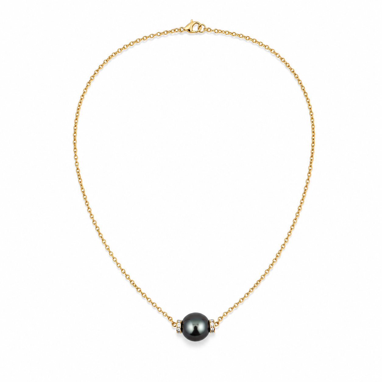 Collier or jaune - Perle de Tahiti et Diamants