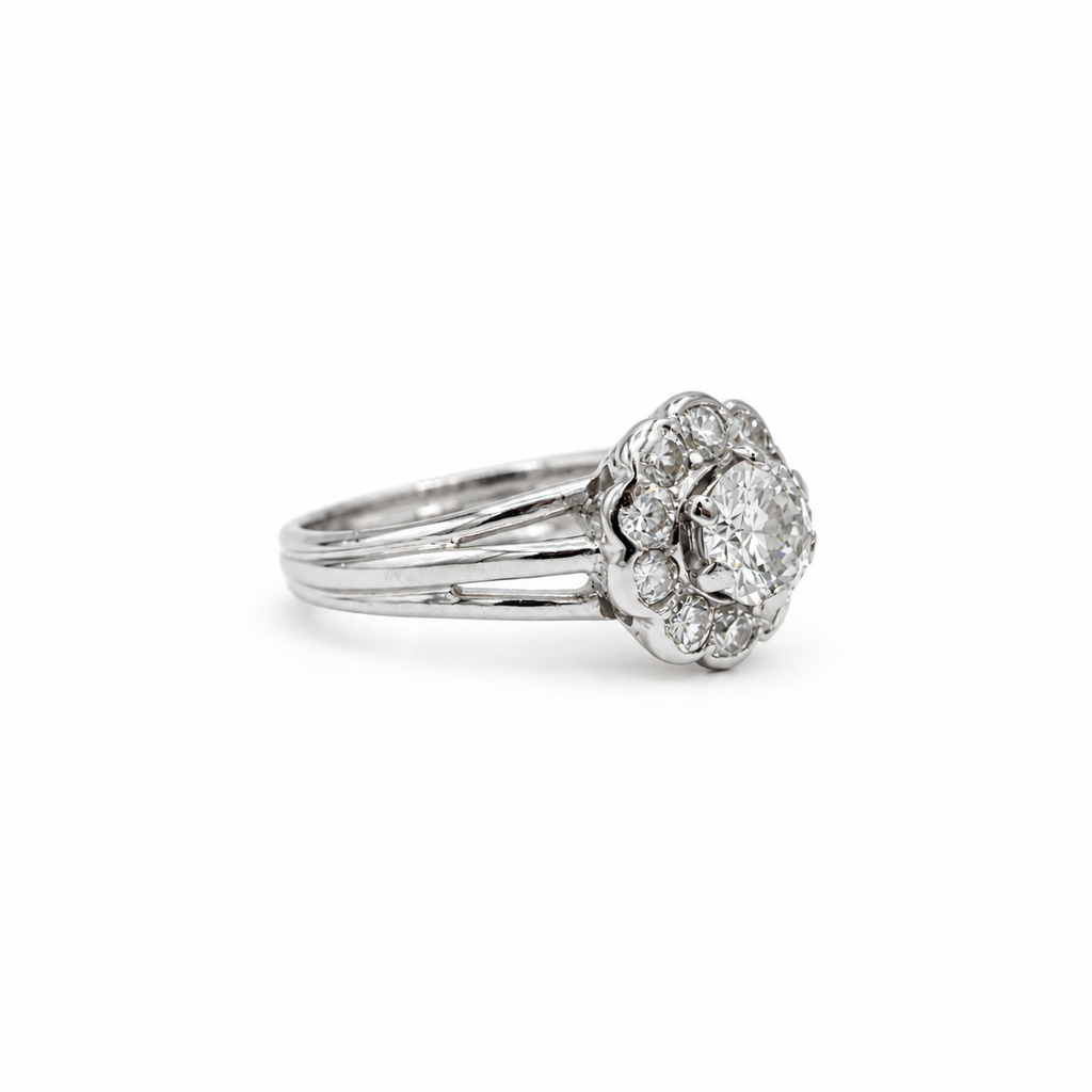 Bague Marguerite Platine et diamants