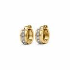 Boucles d’oreilles Créoles  Or jaune et Diamants