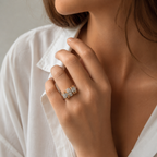 Bague Tank - Forme Noeud - Or Rosé et Diamants