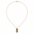 Collier Pendentif - Or Jaune - Améthyste et Péridot