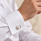 Boutons de Manchettes Or Blanc - Diamants