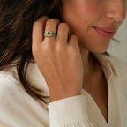 Bague Or jaune - Emeraudes et Diamants