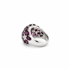 Bague Dôme - Étoiles - Or Blanc - Tourmaline et Diamants