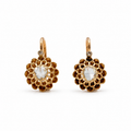 Boucles d’oreilles dormeuses anciennes en or 18 carats et diamants taille rose