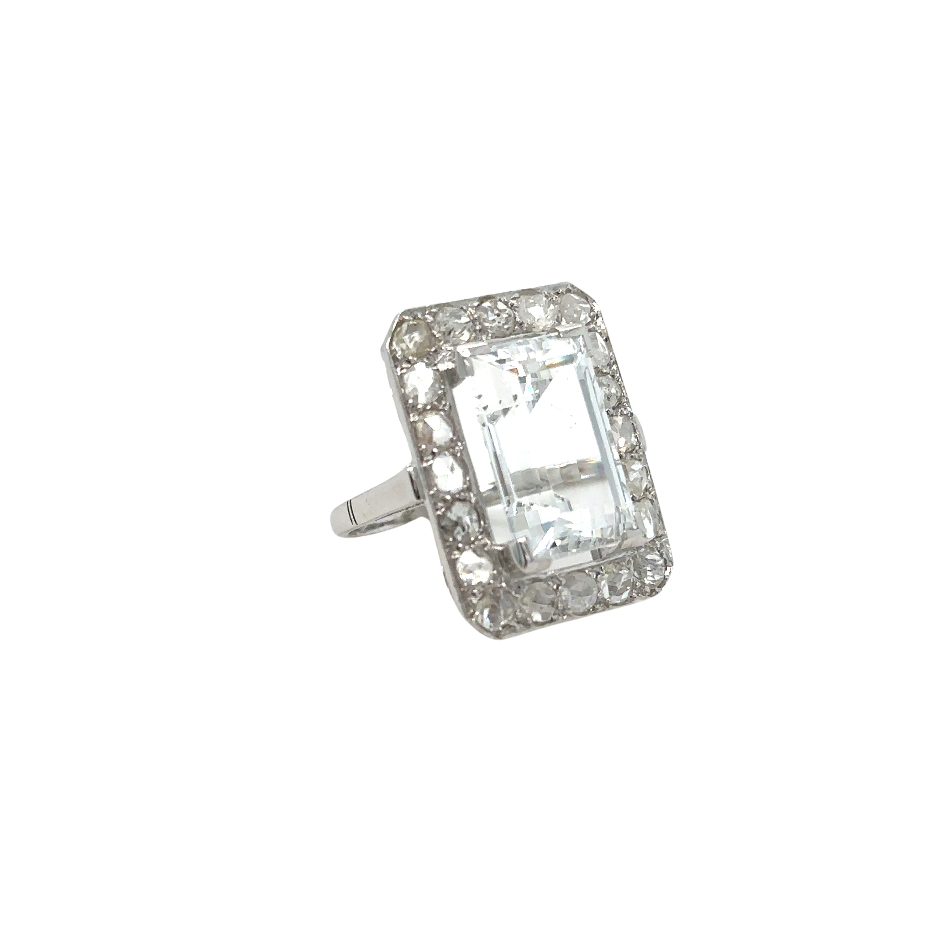 Bague Or Blanc - Oxyde de Zyrconium et Diamants