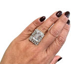 White Gold Ring - Zirconium Oxide and Diamonds