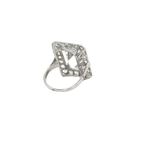 White Gold Ring - Zirconium Oxide and Diamonds