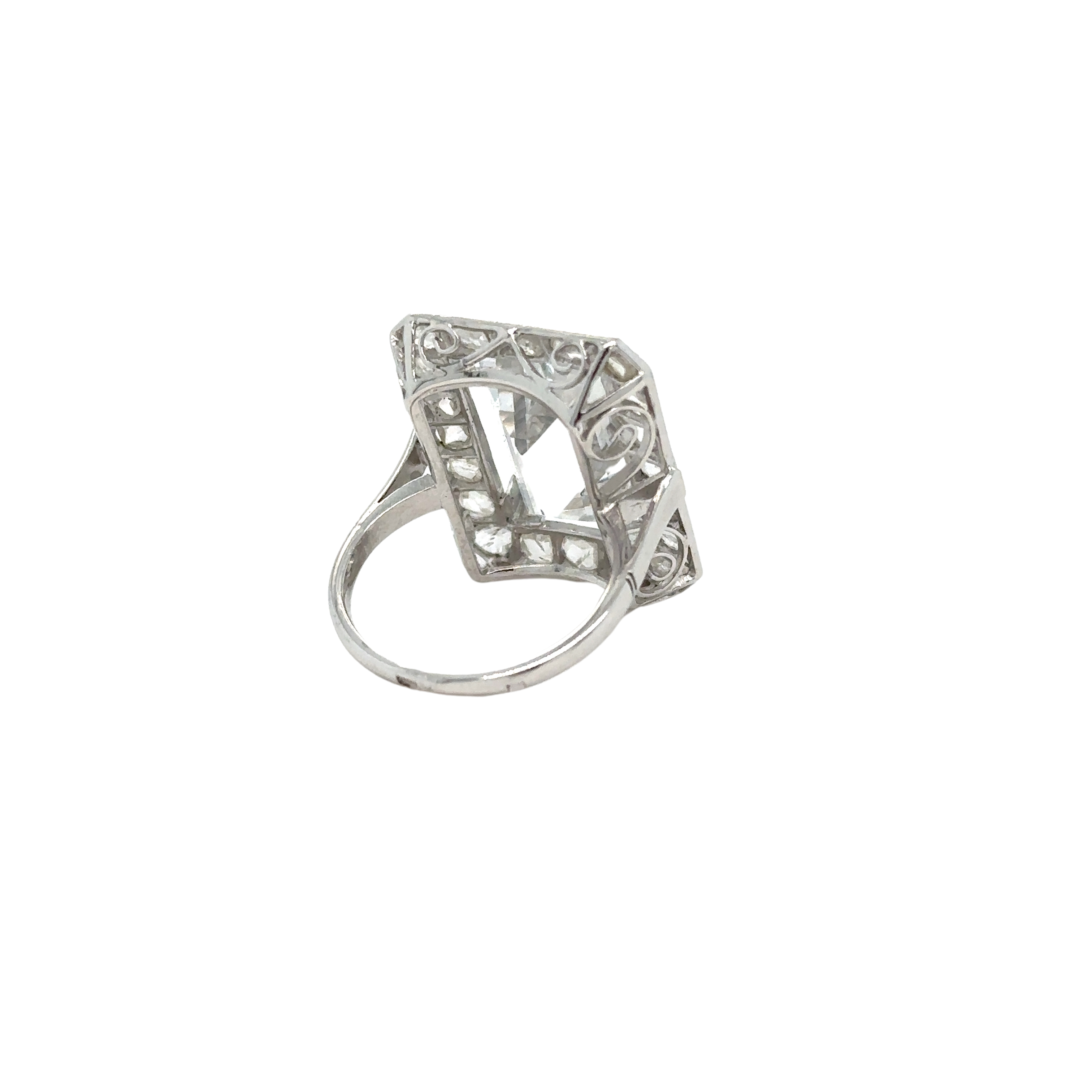 White Gold Ring - Zirconium Oxide and Diamonds