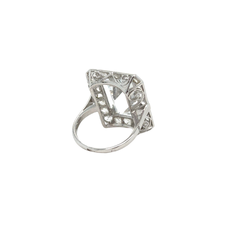 Bague Or Blanc - Oxyde de Zyrconium et Diamants