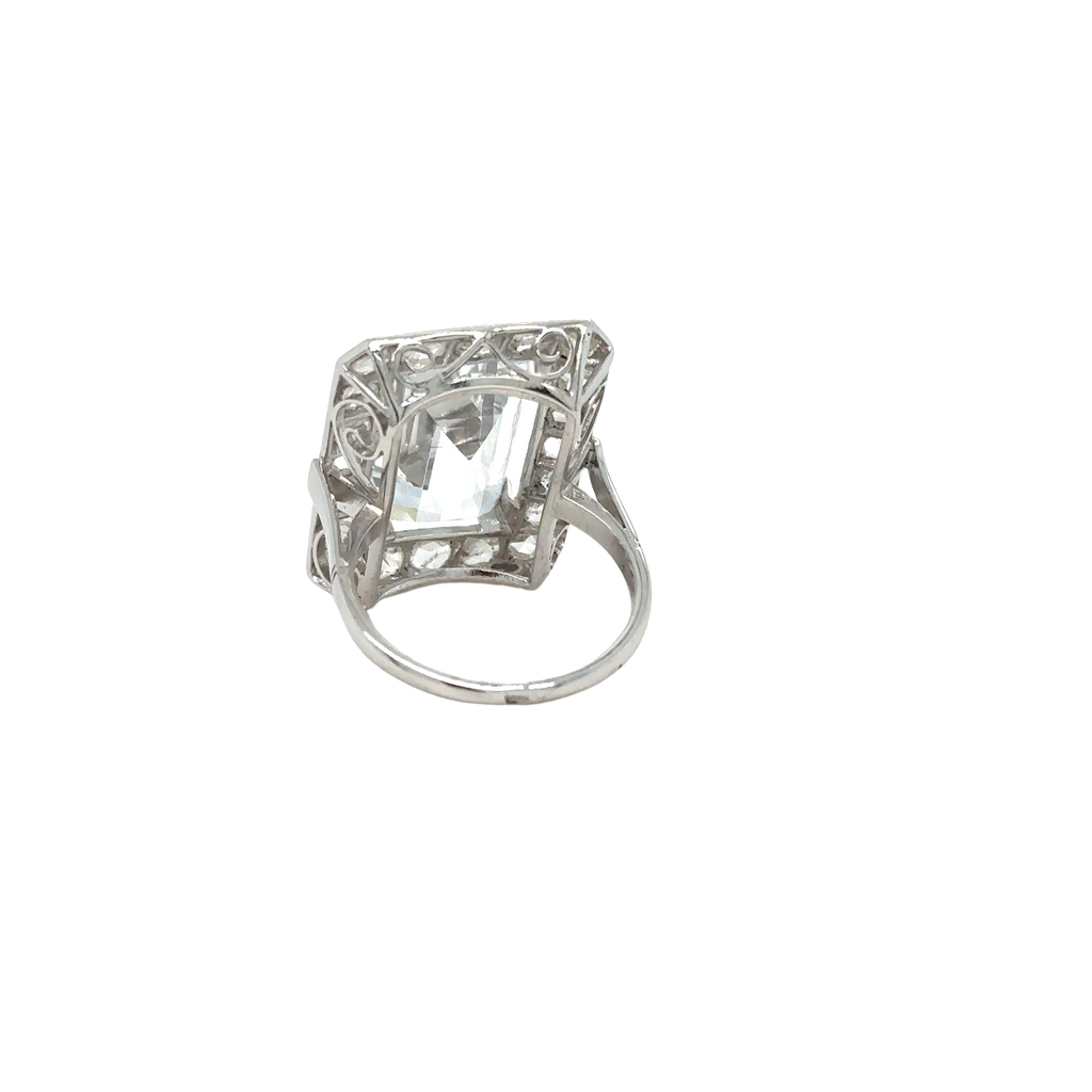 White Gold Ring - Zirconium Oxide and Diamonds