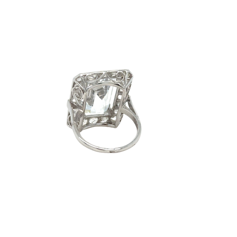 Bague Or Blanc - Oxyde de Zyrconium et Diamants